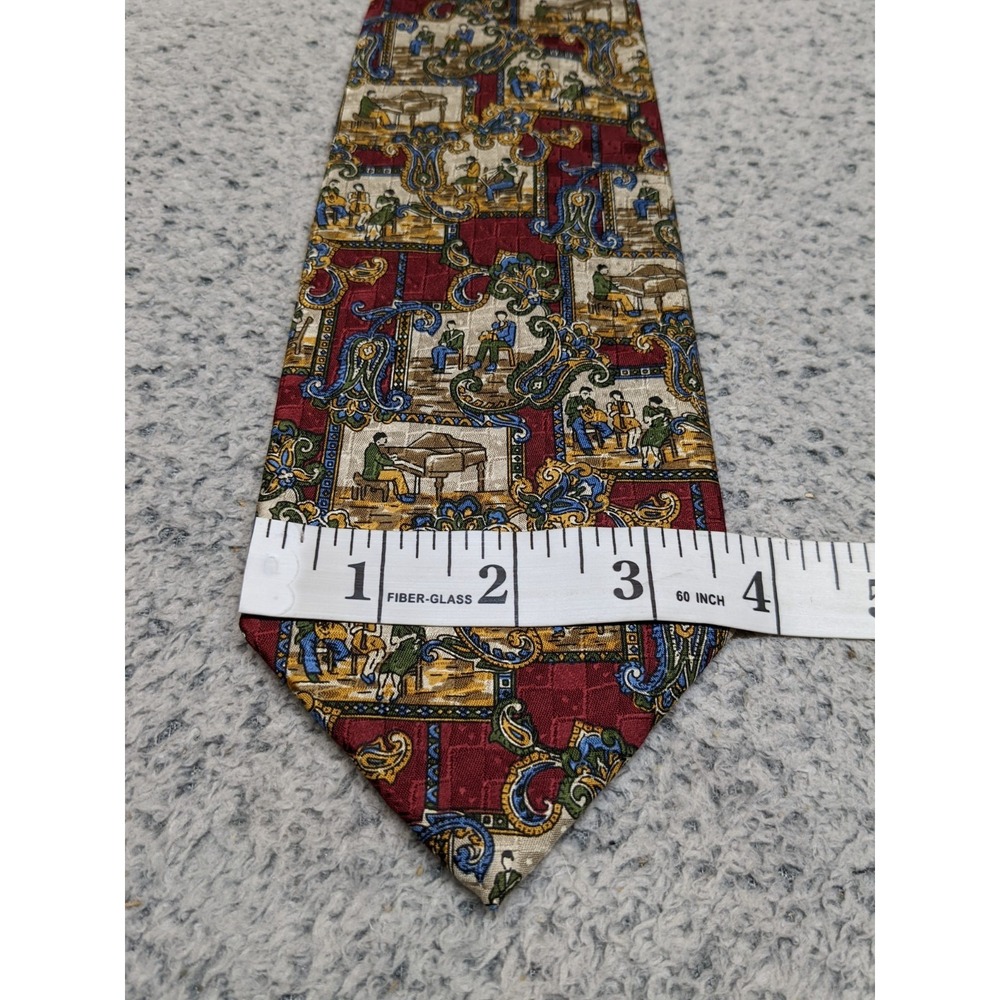 Vintage Andrea Sarti Renaissance Theme Silk Tie Made in Italy Elegant Unique - Picture 7 of 8